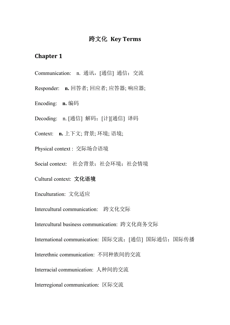 跨文化商务交际 key terms_第1页