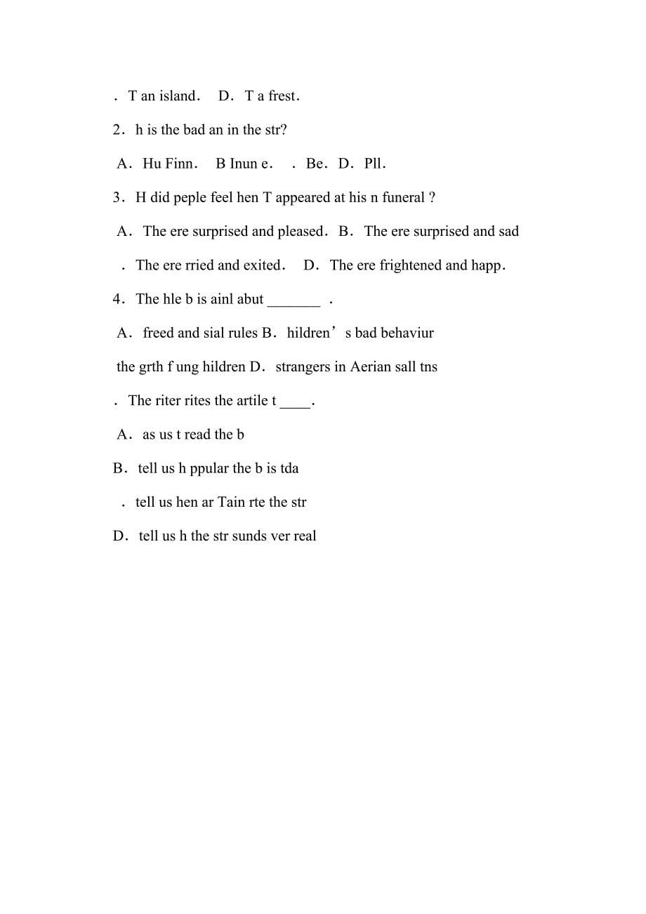 2012届高考英语第一轮复习review of module4  book 4学案_第5页