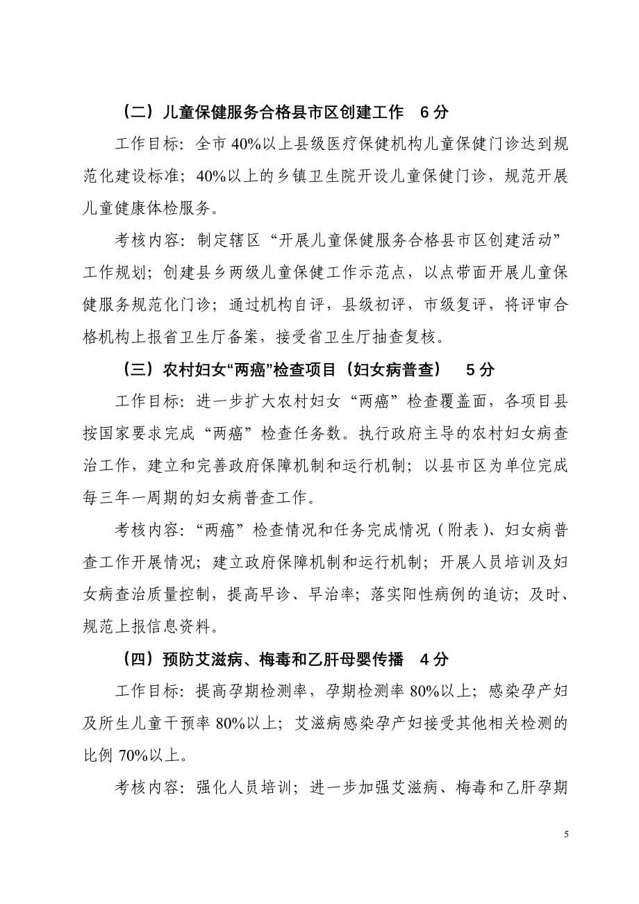 湖南省2013年妇幼卫生工作目标与主要考核内容_第5页