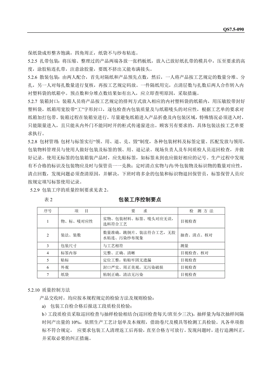 医用纱布片切口、包装工序质量规程_第2页