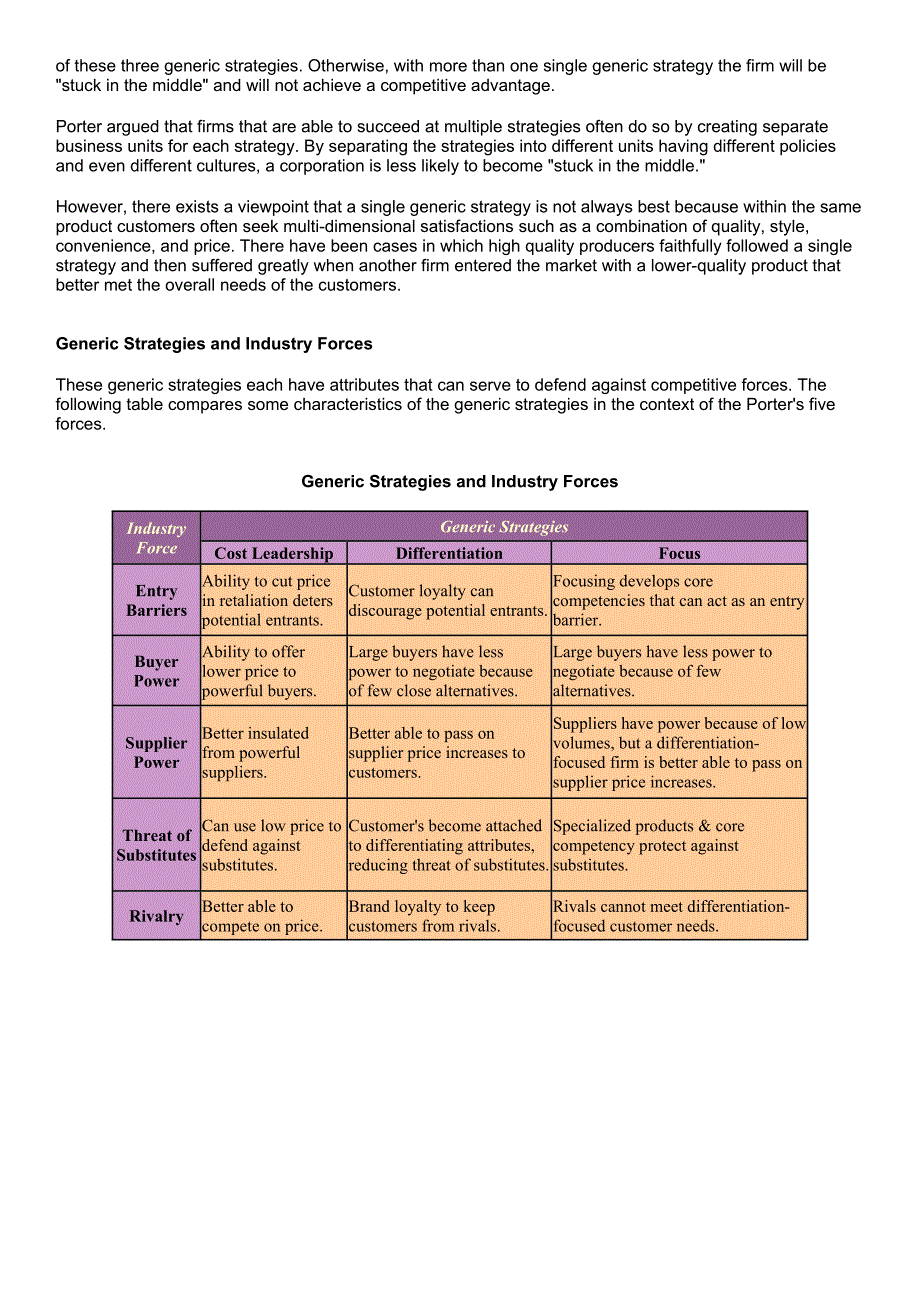 Porter’s Generic Strategies 波特的一般竞争战略_第3页