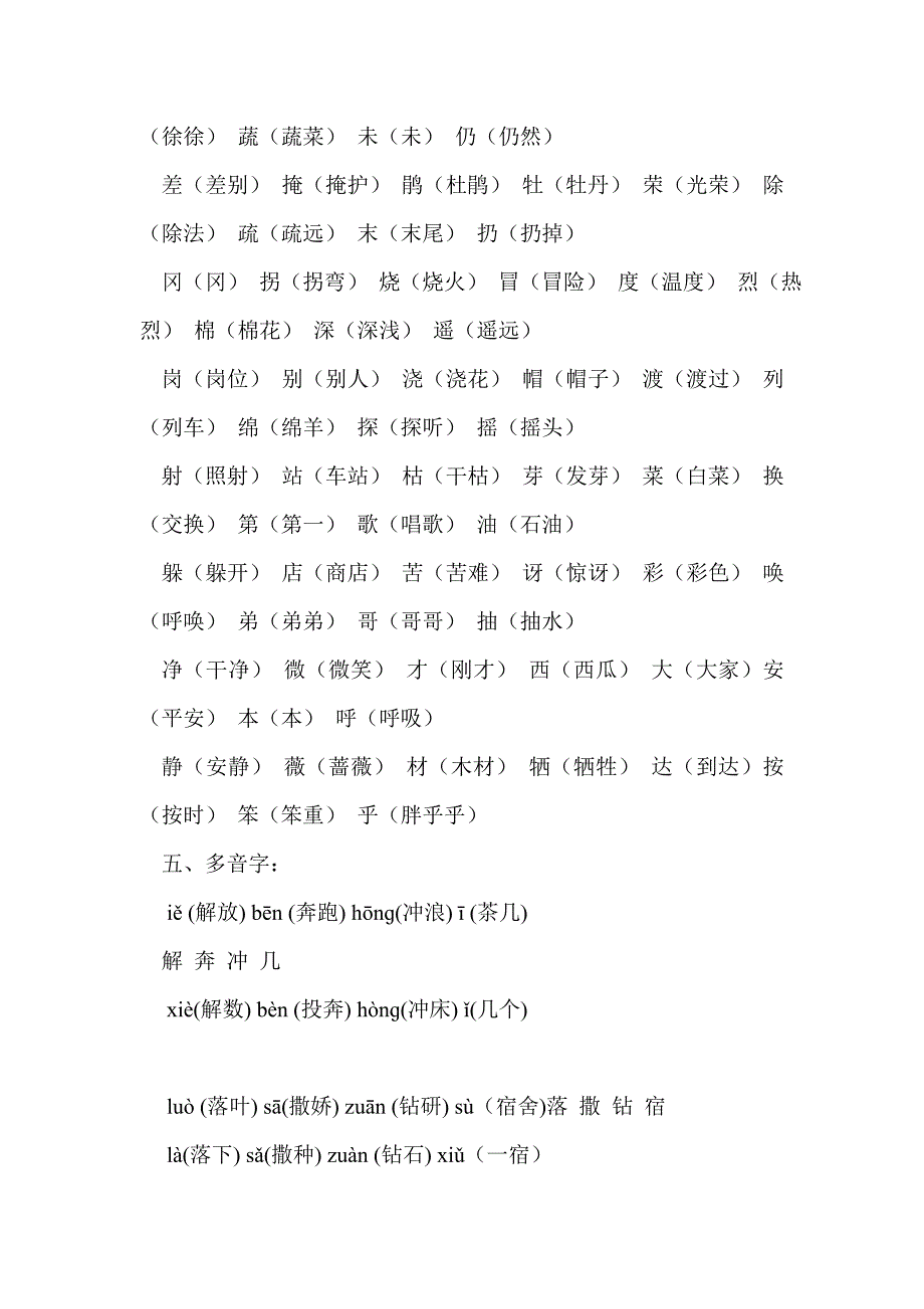 二年级下册语文总复习资料分单元完整版（人教版）_第3页