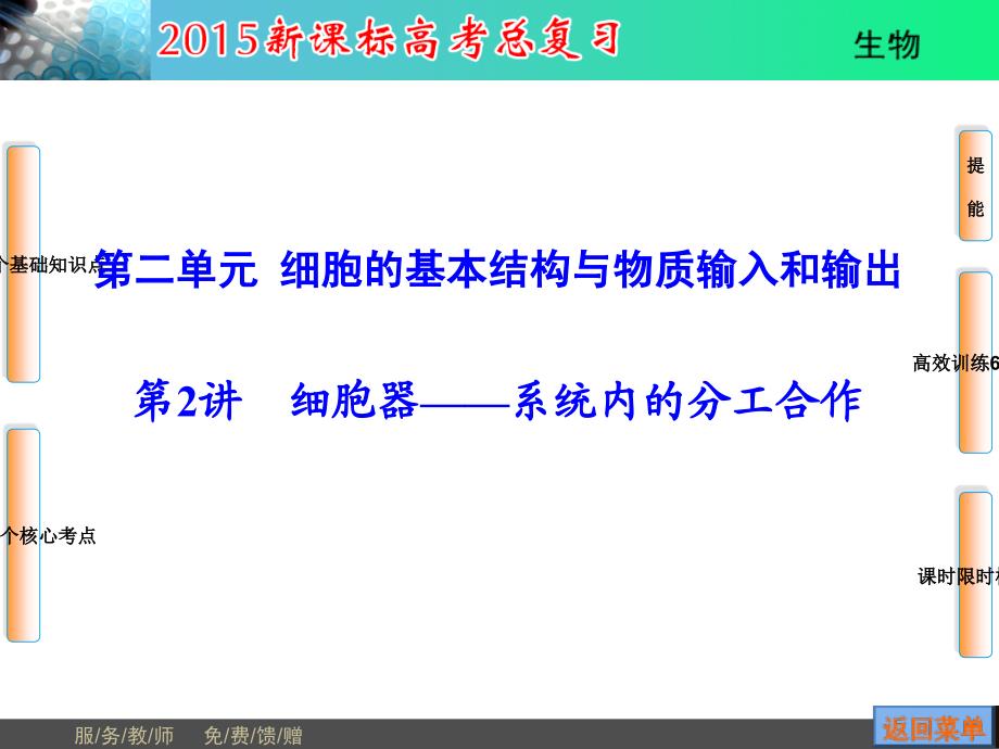 必修1细胞器——系统内的分工合作_第1页