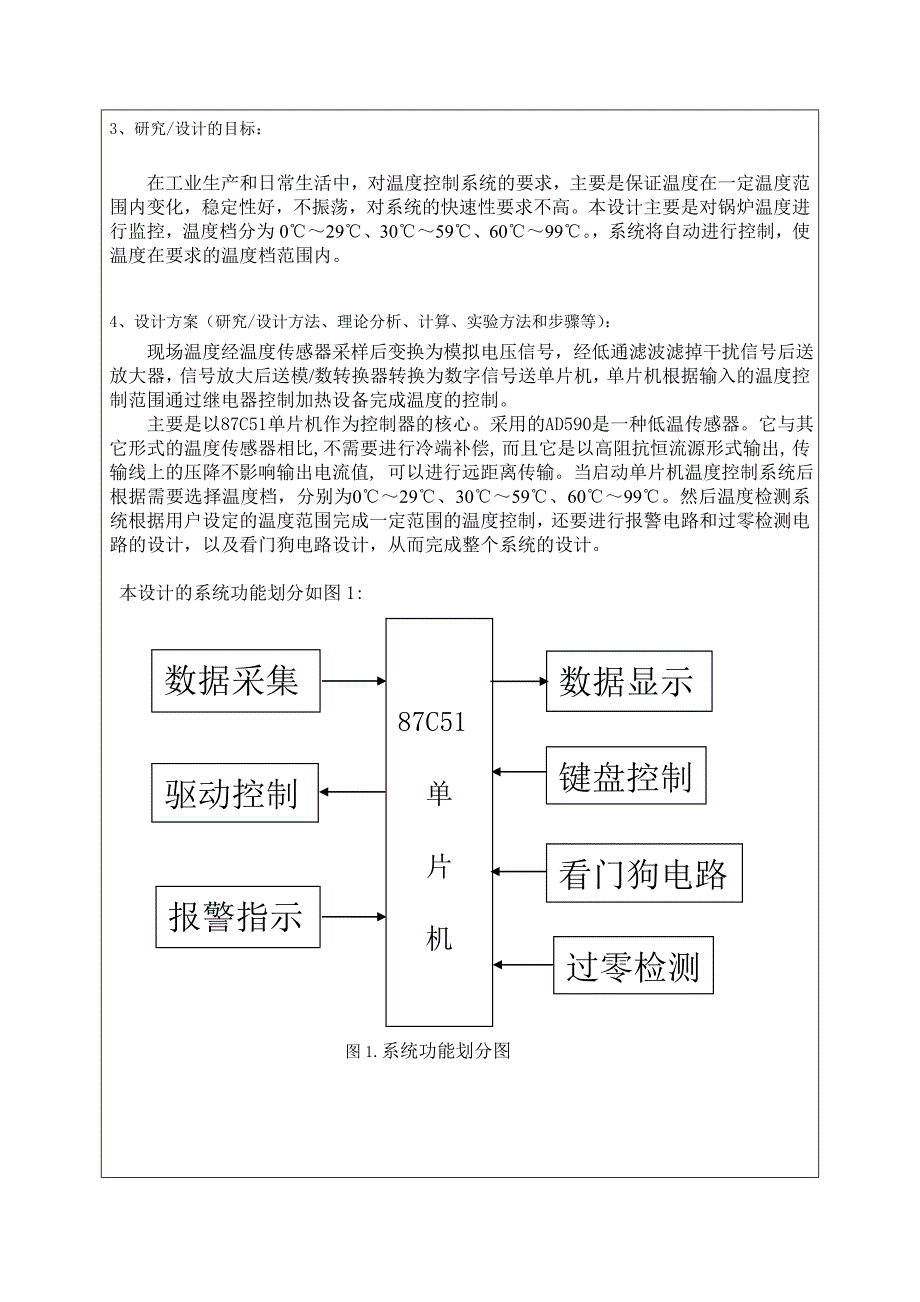 基于单片机温度监控系统的设计开题报告_第3页