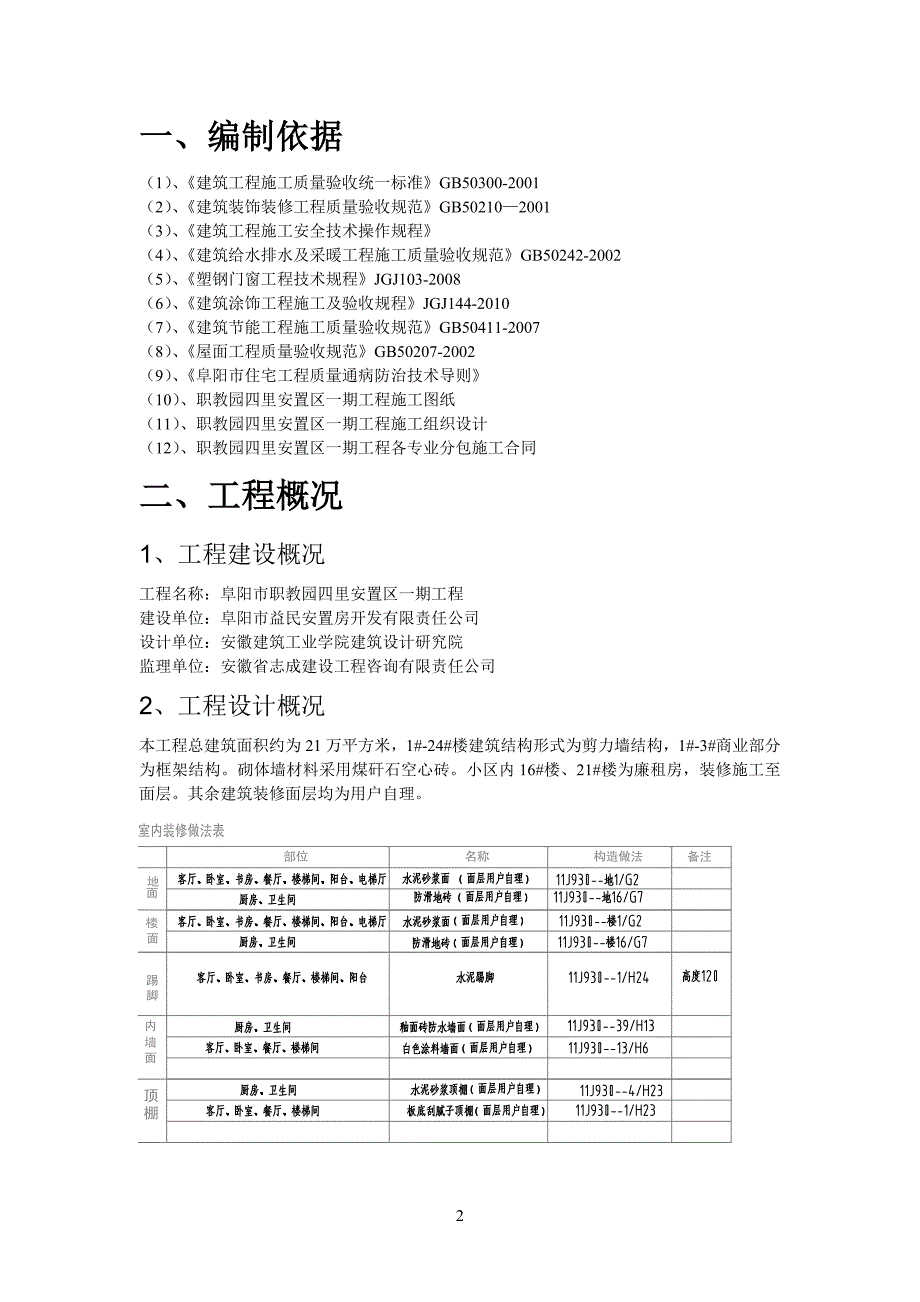 阜阳市职教园四里安置区一期工程施工组织设计_第2页