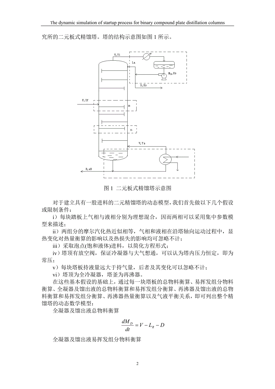 二元板式精馏塔开工过程动态模拟_第2页