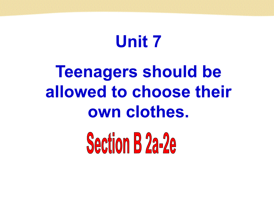 人教版 九年级 unit 7 teenagers should be allowed to choose their own clothes. section b (2a-2e)_第1页
