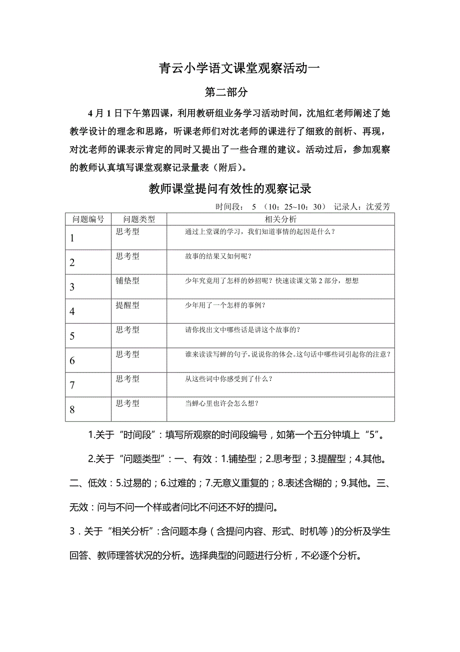 小学语文课堂观察笔记_第1页