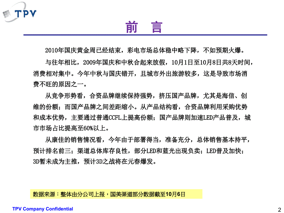 2010年康佳国庆销售检测数据分析报告_第2页