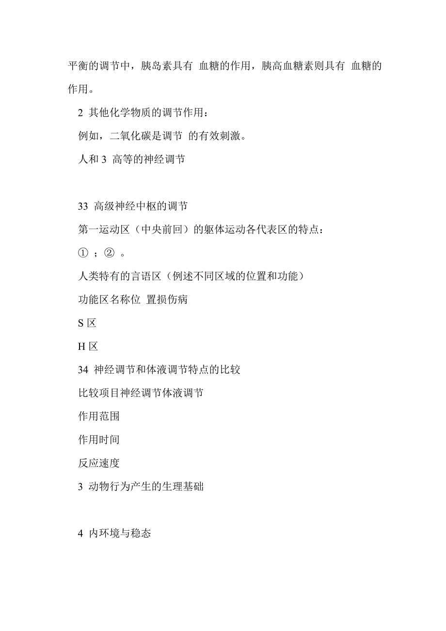 2012届高考生物知识网络调节——机体维持稳态的必需复习教案_第4页