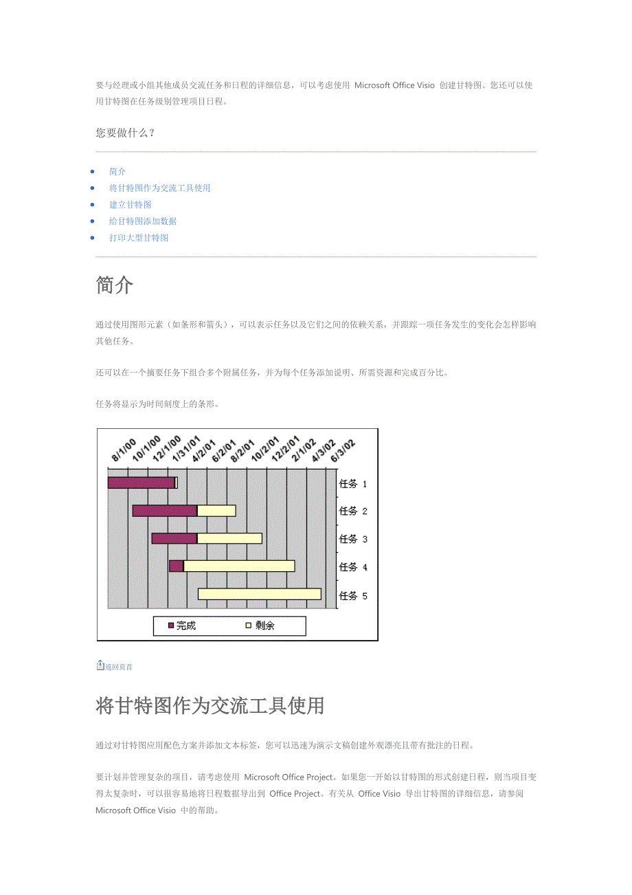 使用 visio 甘特图表示日程详细信息_第1页