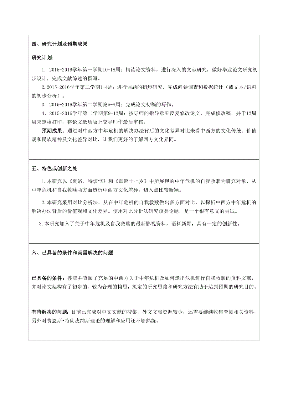 开题报告中西方中年危机的自我救赎对比研究—以《夏洛，特烦恼》和《重返十七岁》为例_第3页