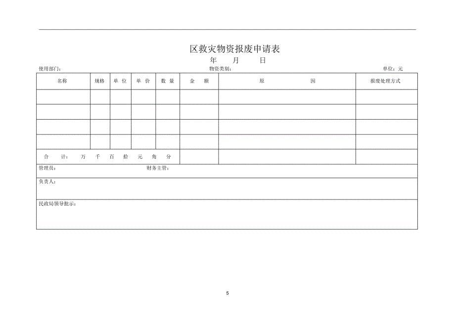 救灾物资储备库出库单_第5页