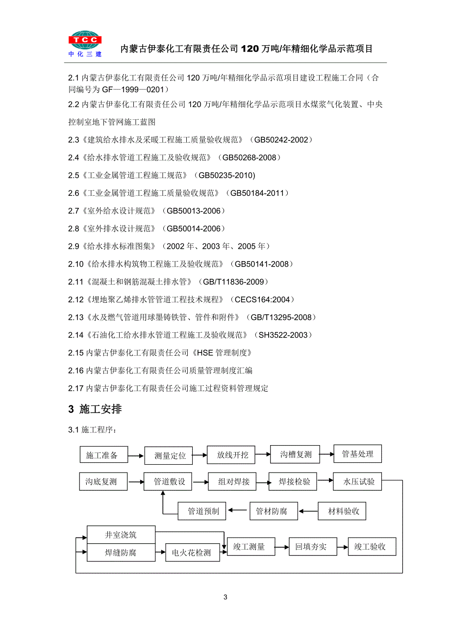 120万吨_年精细化学品示范项目水煤浆气化装置区地下管网以及中央控制室地下管网工程施工_第3页