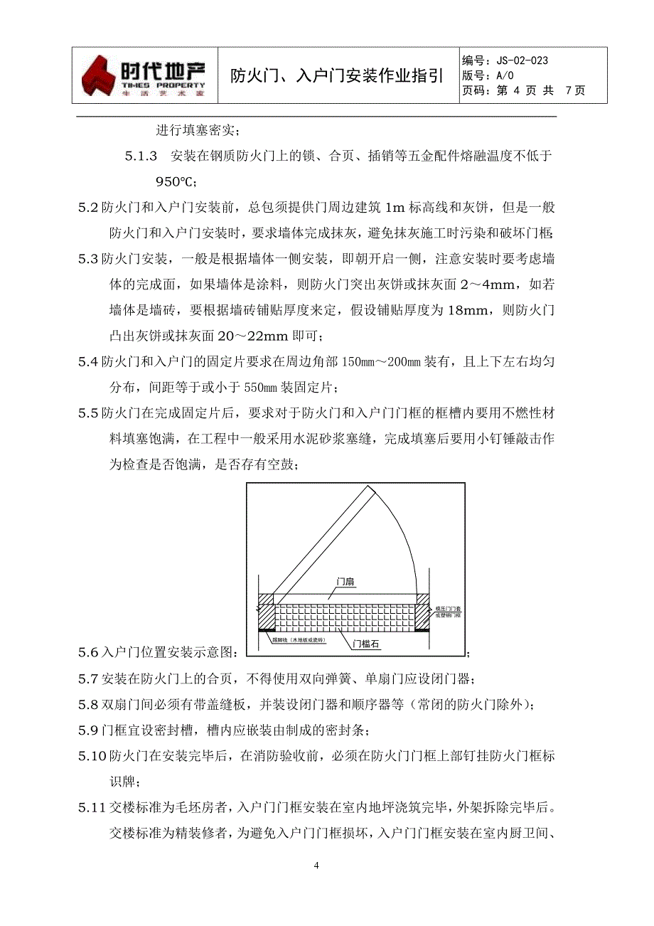 JS-02-023防火门、入户门安装作业指引_第4页