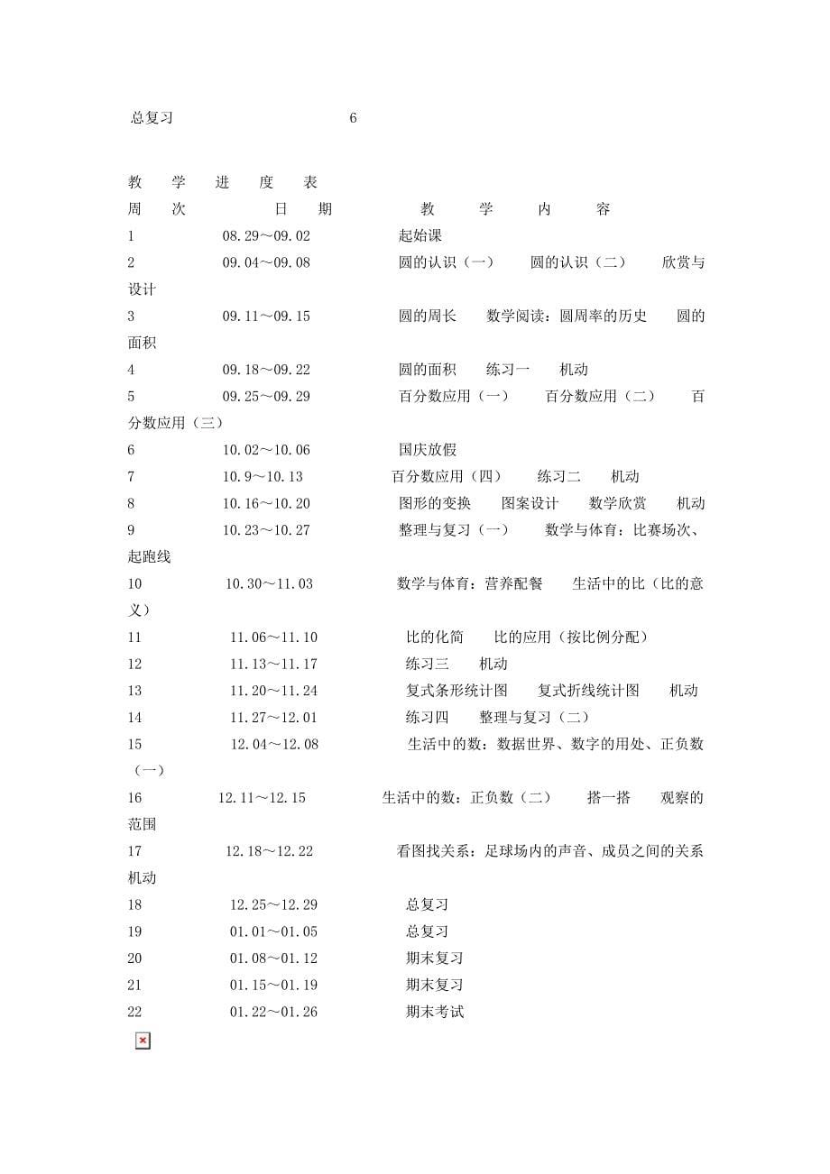 北师大版六年级数学下册全册集体备课教案_第5页