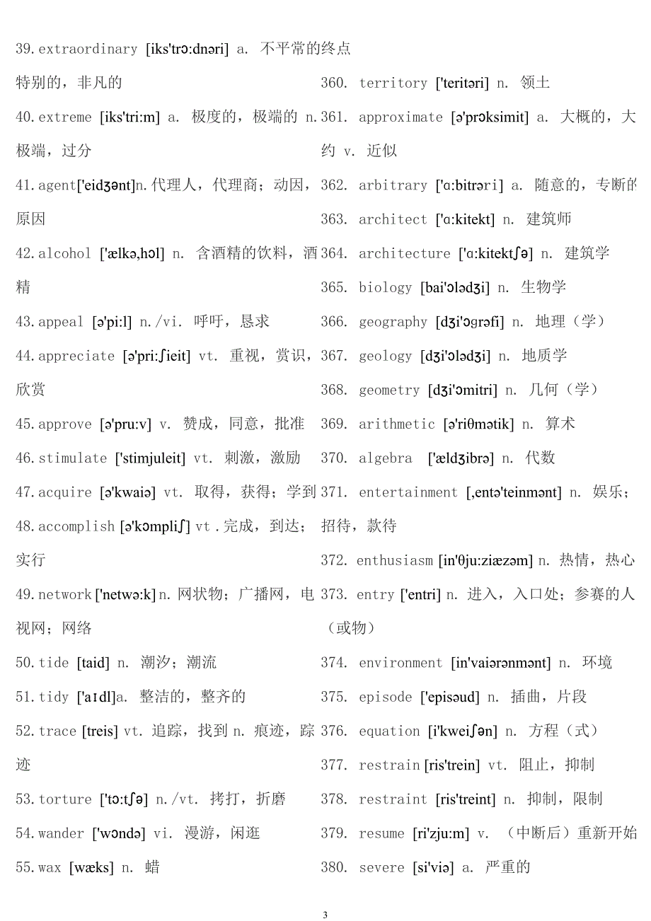 大学英语四级考试高频词汇(含音标) (1)_第3页