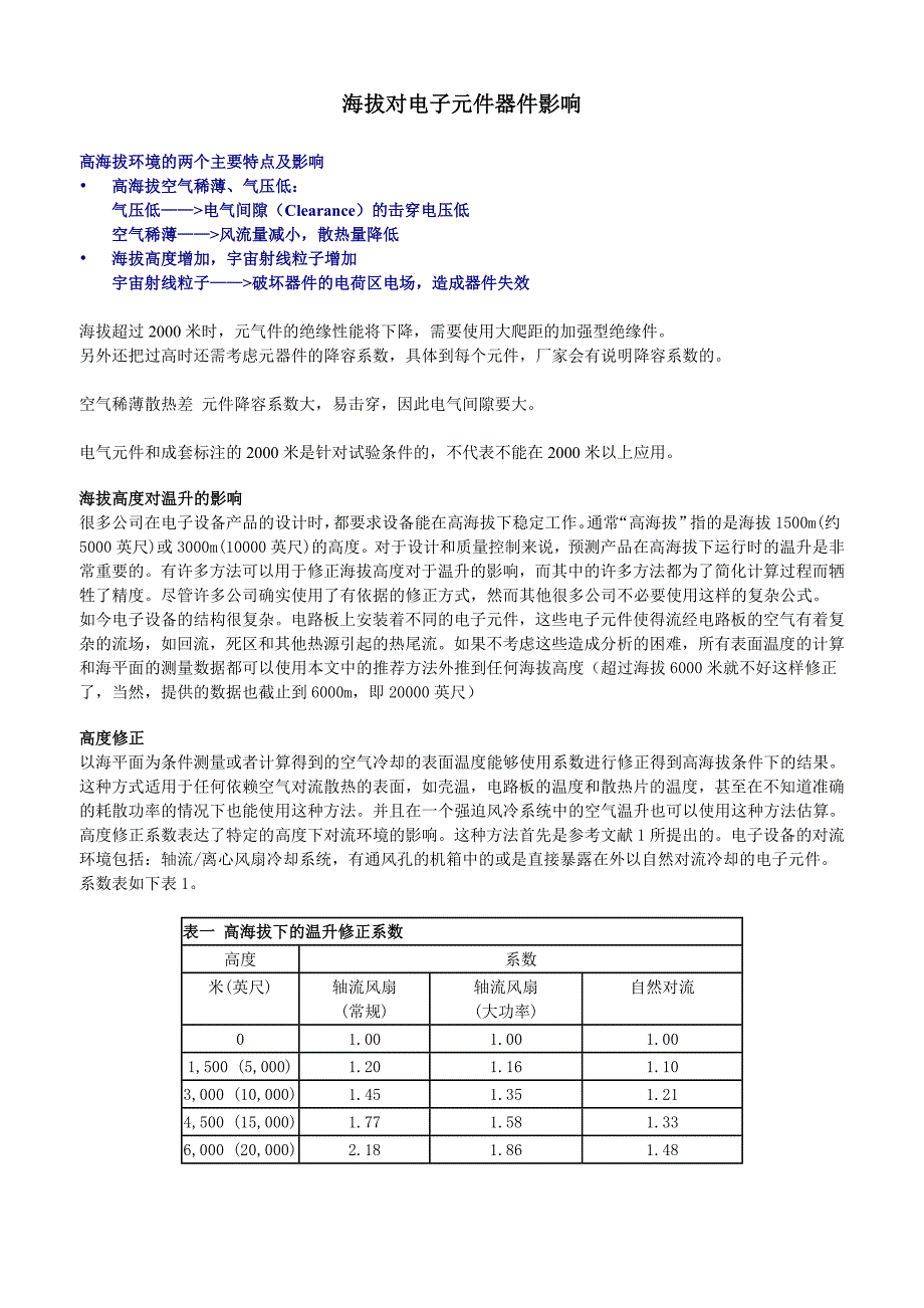 海拔对电子元件影响_第1页