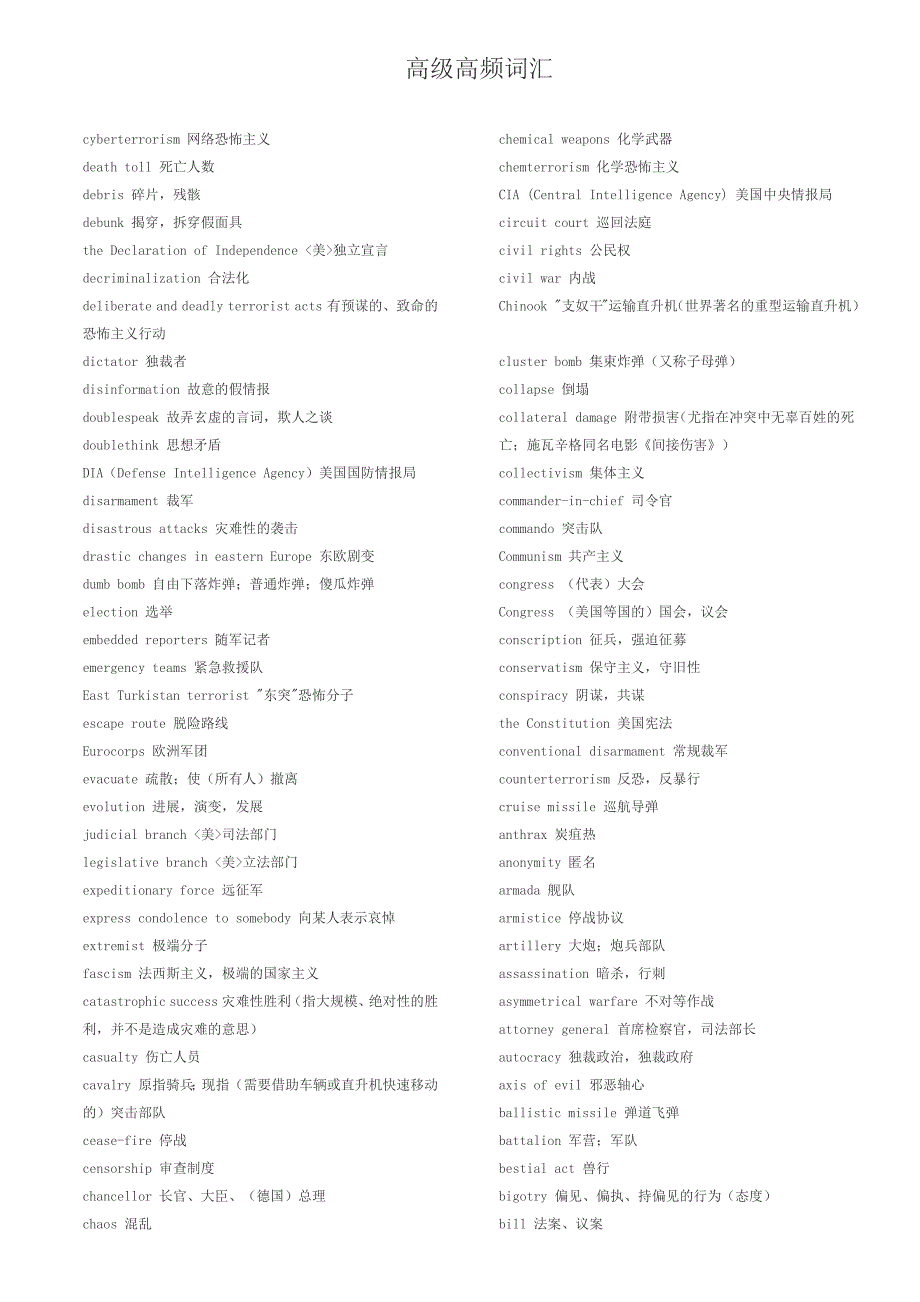 catti高级高频词汇_第1页