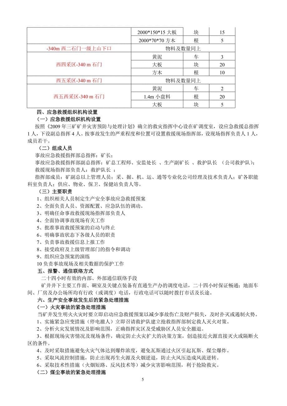 国投新集三矿生产安全事故应急救援预案_第5页