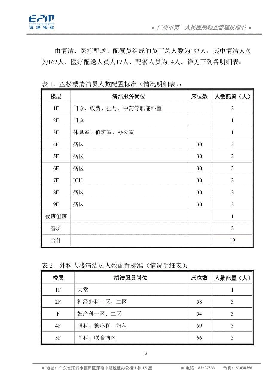 广州市第一人民医院物业管理投标书_第5页