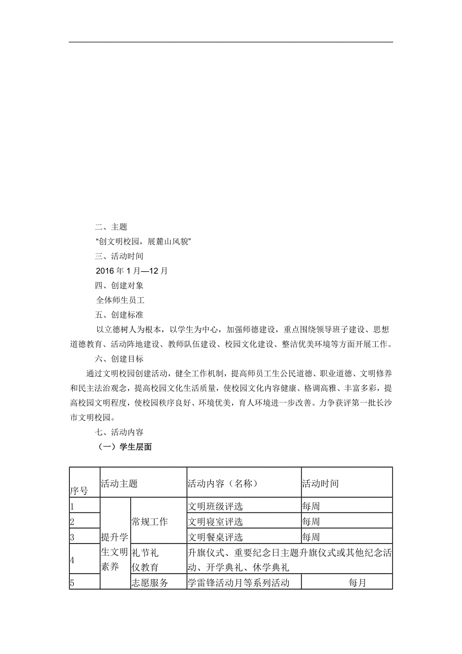 2016年文明校园创建活动方案_第2页