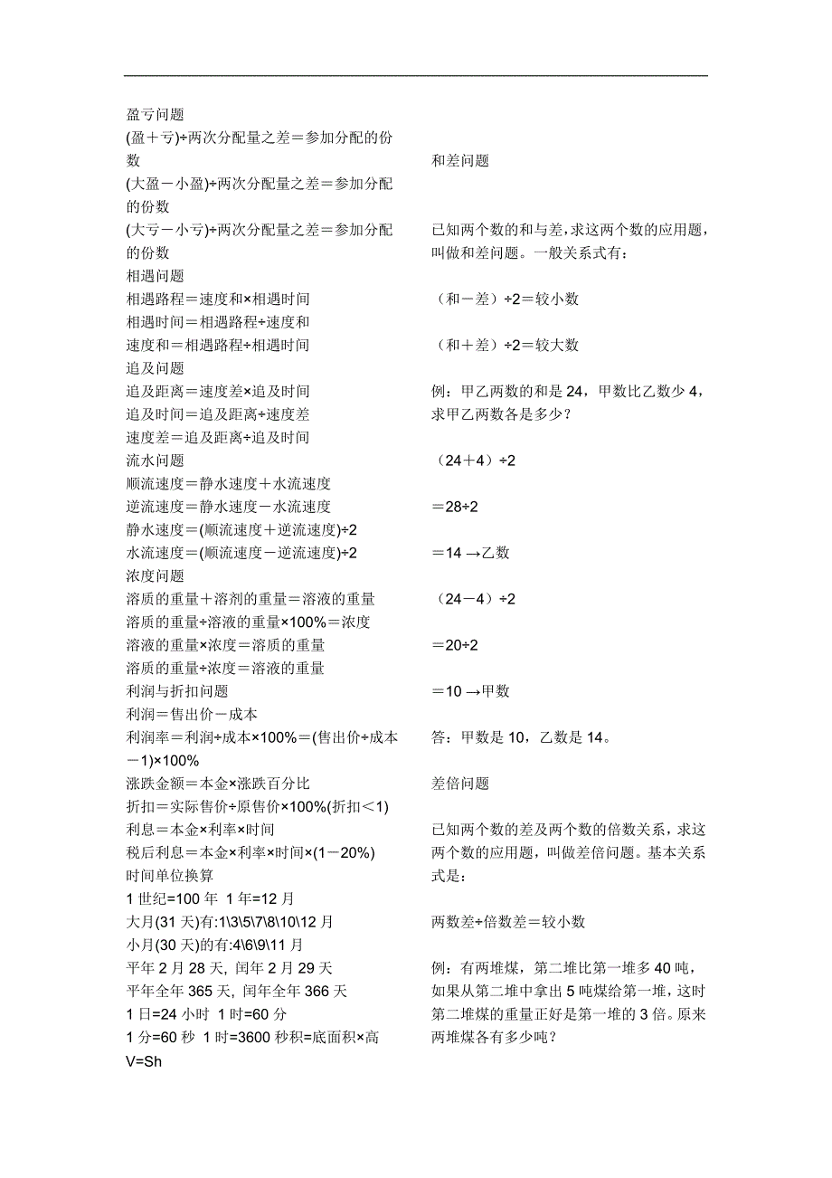 小学数学图形计算公式及应用题类型_第2页