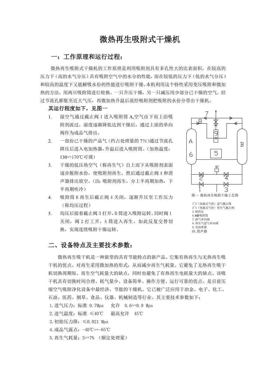 微热再生吸附式干燥机使用说明书_第1页