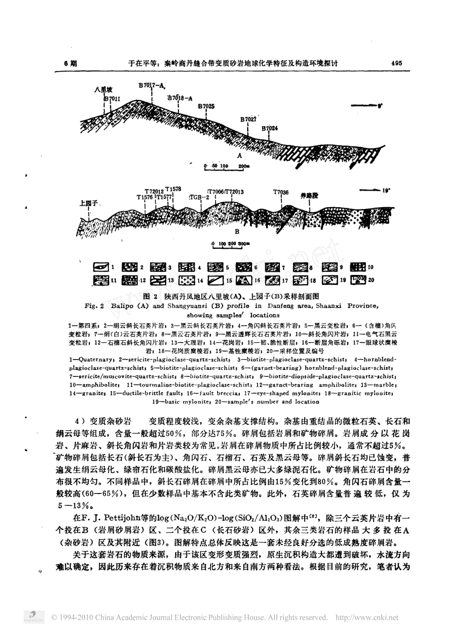 秦岭商丹缝合带变质砂岩地球化学特征及构造环境探讨_第4页