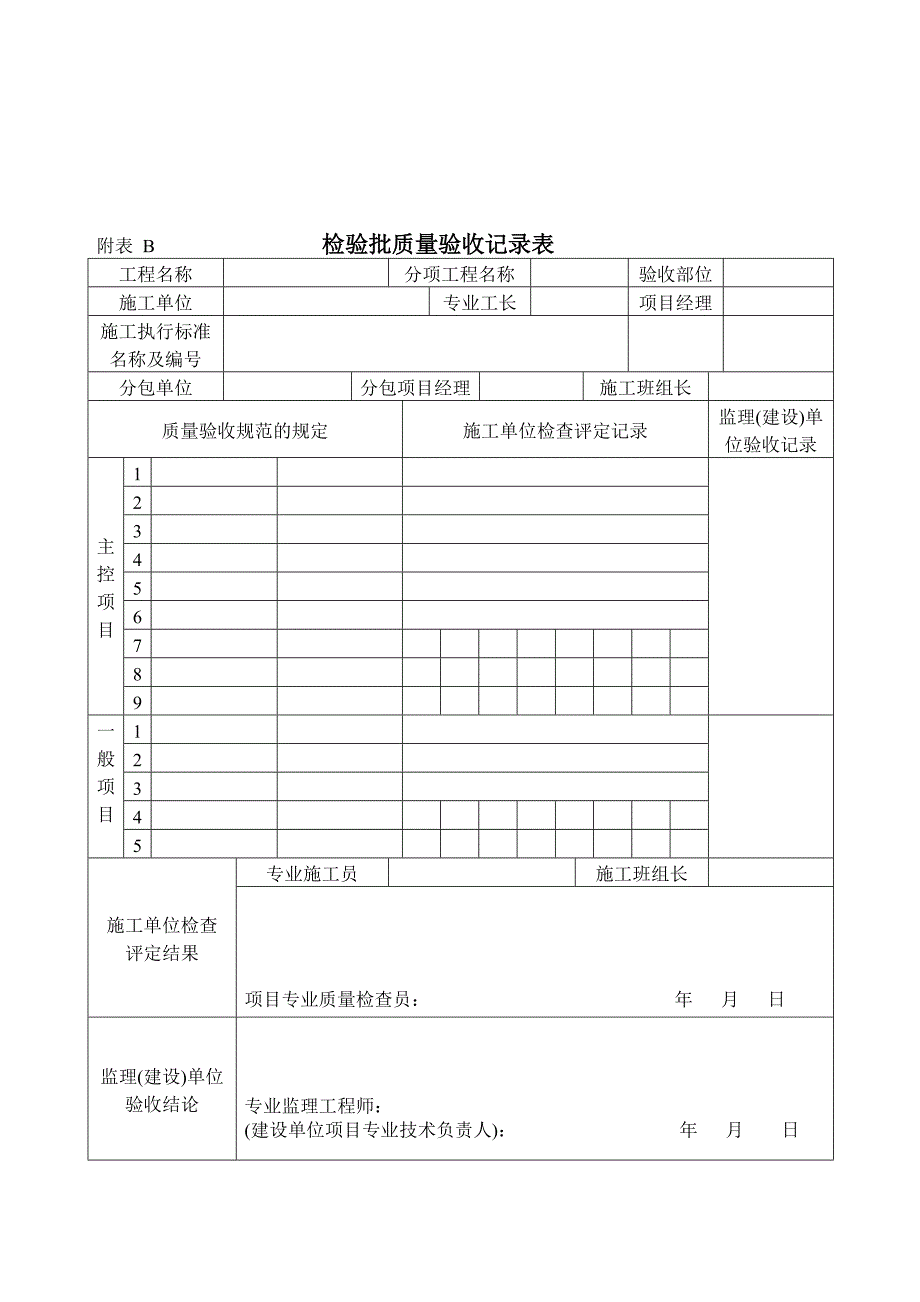 施工现场常用质量管理检查记录表_第1页