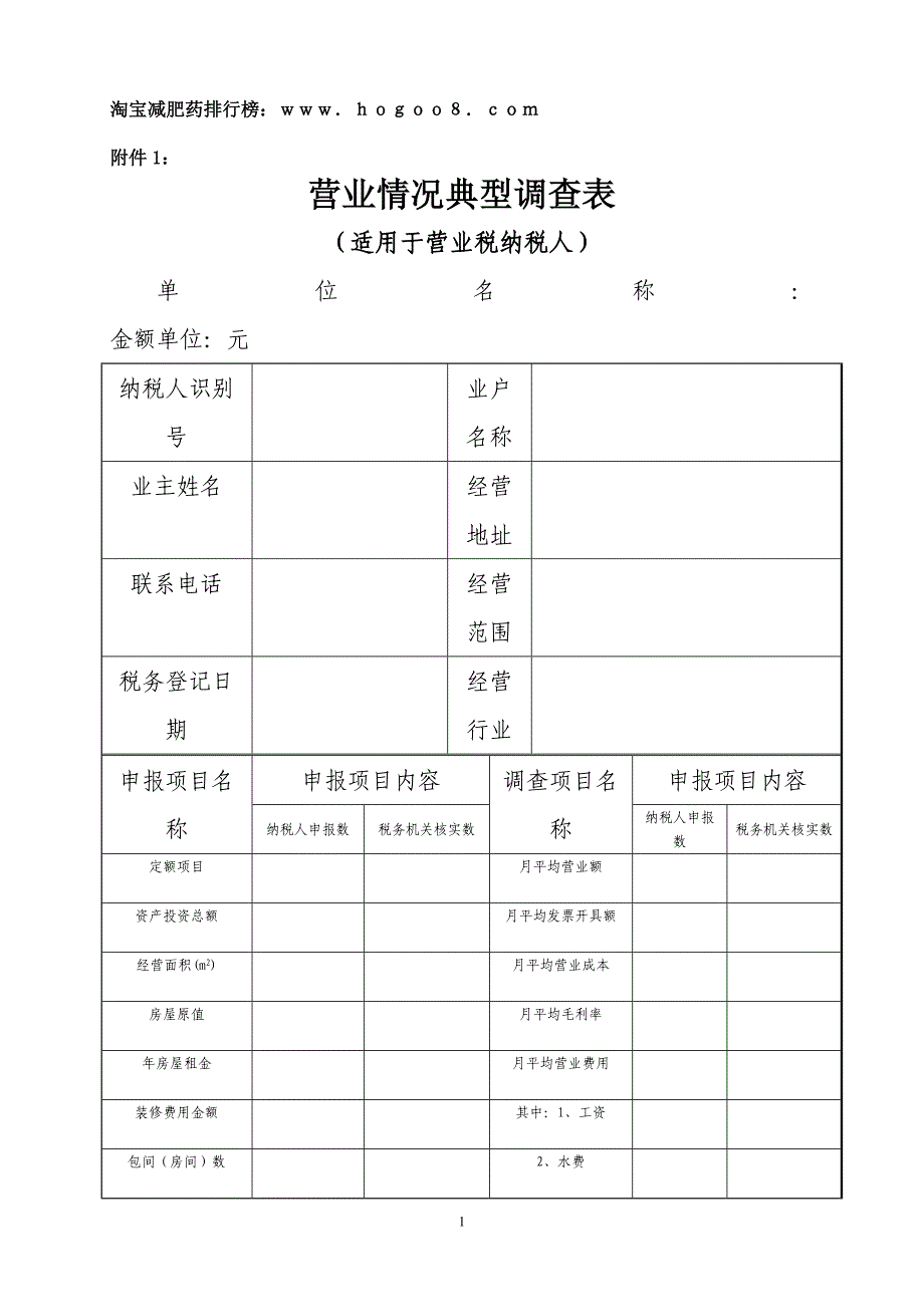 营业情况典型调查表_第1页