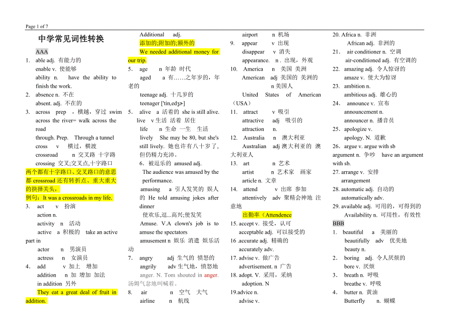 2016中考词性转换集锦_第1页