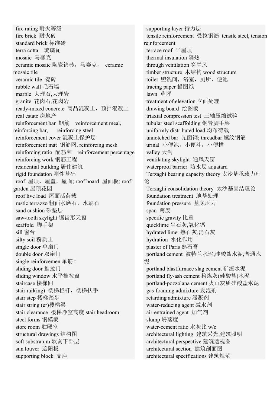 土木工程专业英语常用词汇_第2页