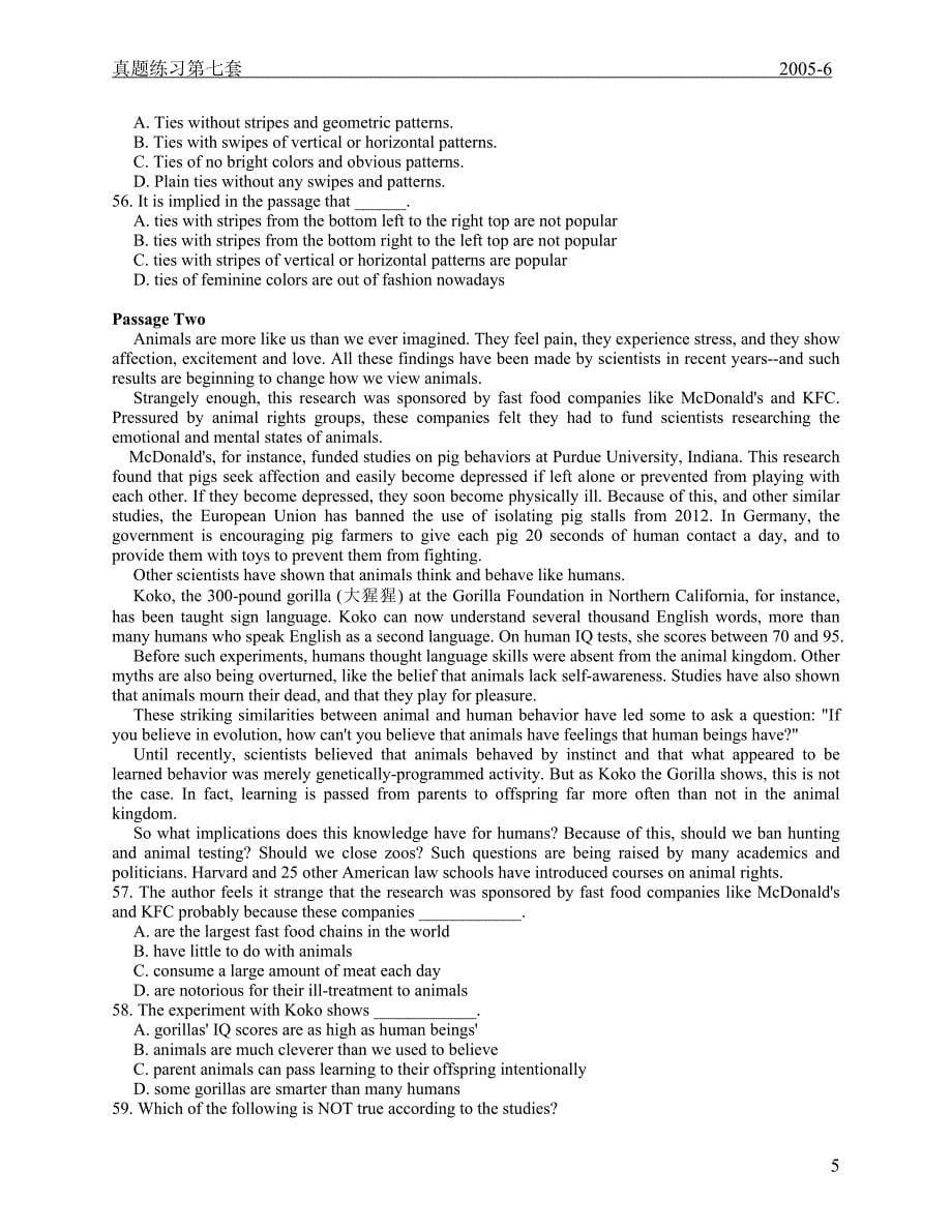 2011研究生学位英语_get7 2005-6_第5页