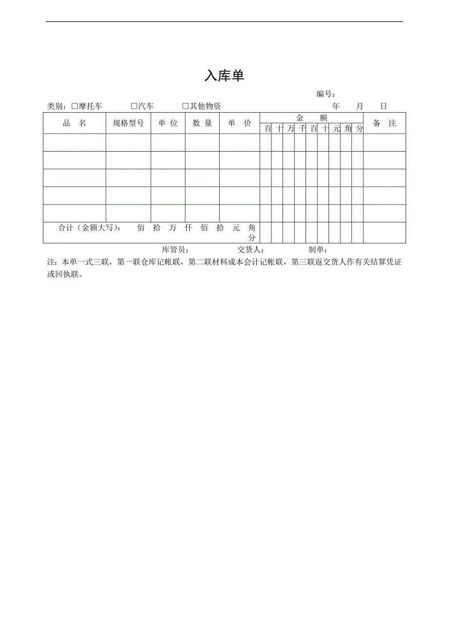 摩托车公司库房管理表格汇编doc_第2页