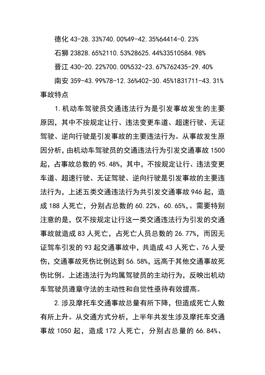 某市XX年上半年道路交通事故情况分析及下一阶段事故预防对策_第3页