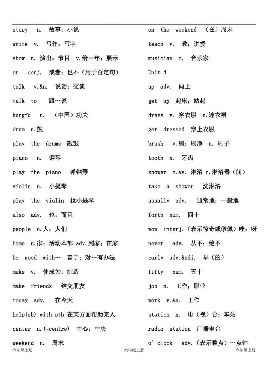 2014鲁教版六年级(上)英语单词表_第3页