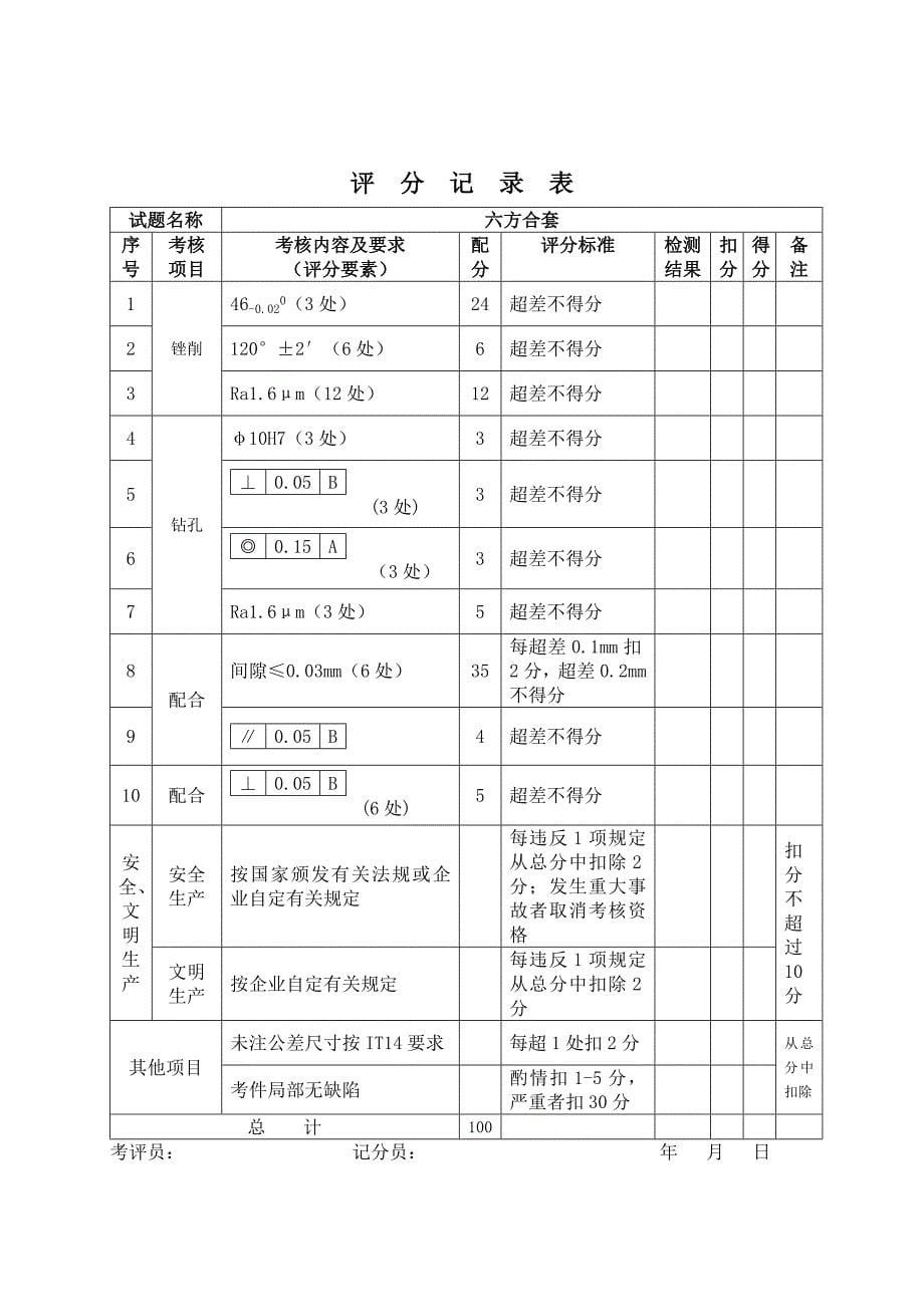 安泰公司内部技能鉴定－机修钳工高级工实际操作项目_第5页