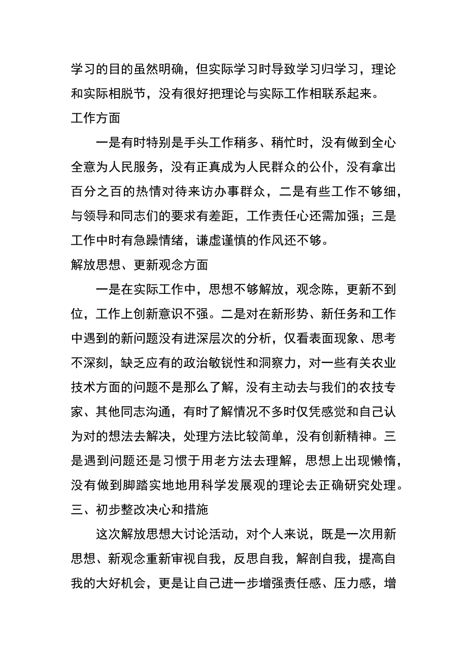 解放思想大讨论自查报告_1_第2页