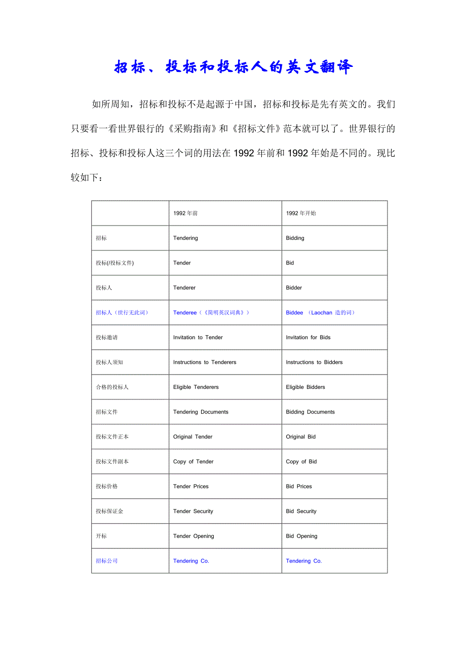 招标、投标和投标人的英文翻译_第1页