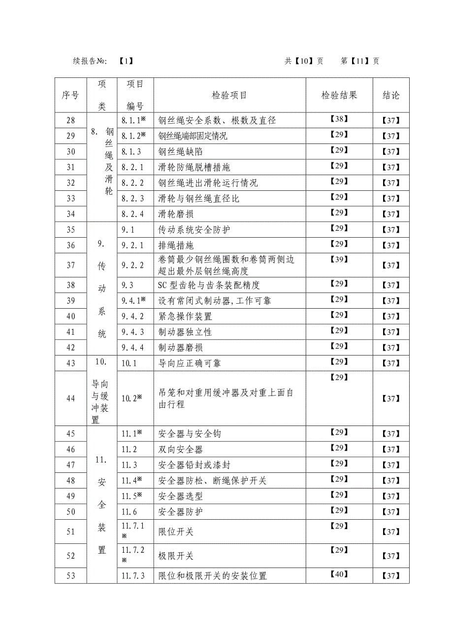 施工升降机验收检验报告填写规则表_第5页