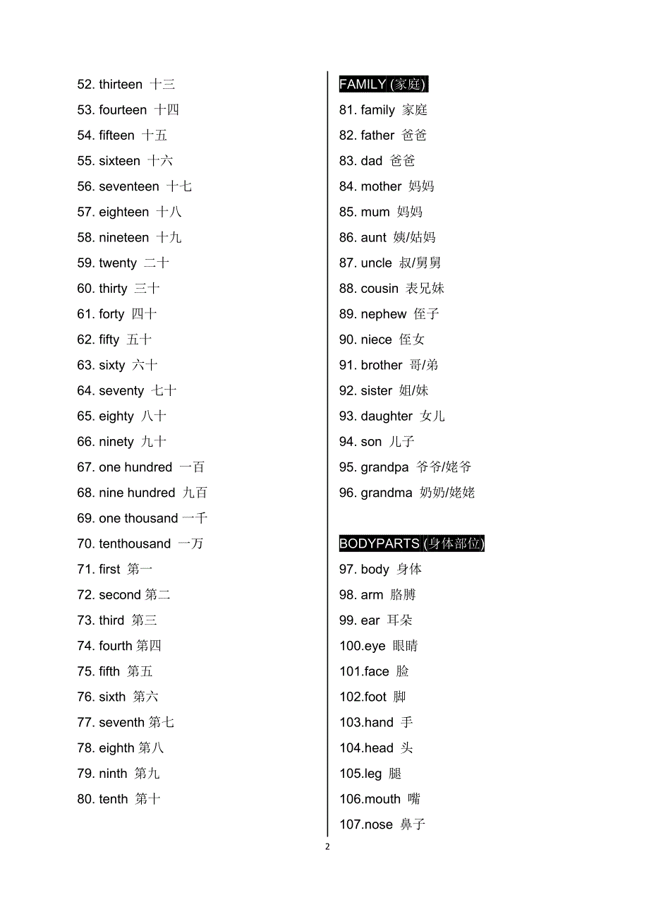 小学英语1-6年级单词系统分类_第2页