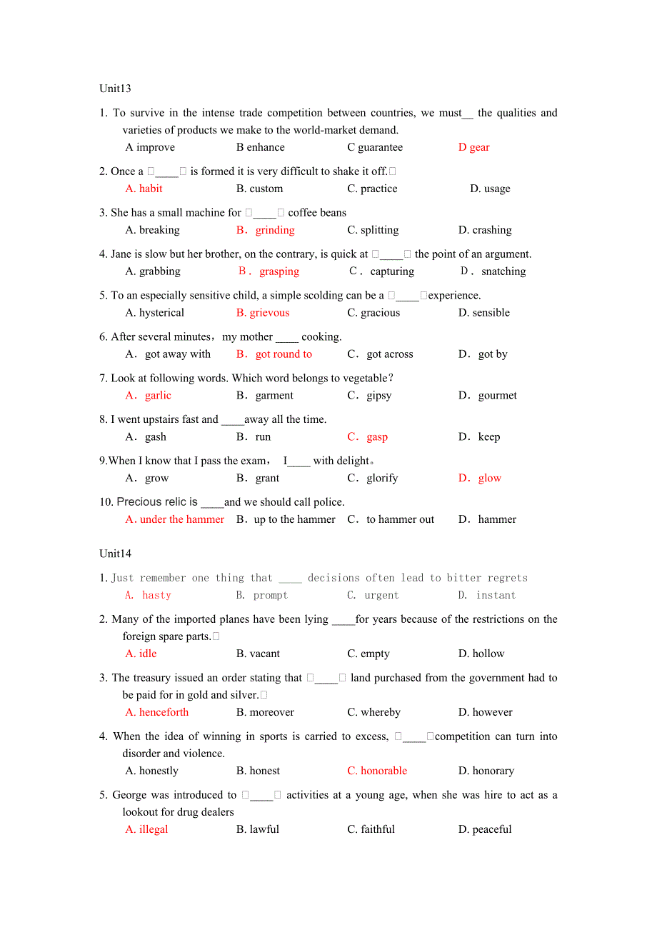 专四词汇语法模拟题_第3页