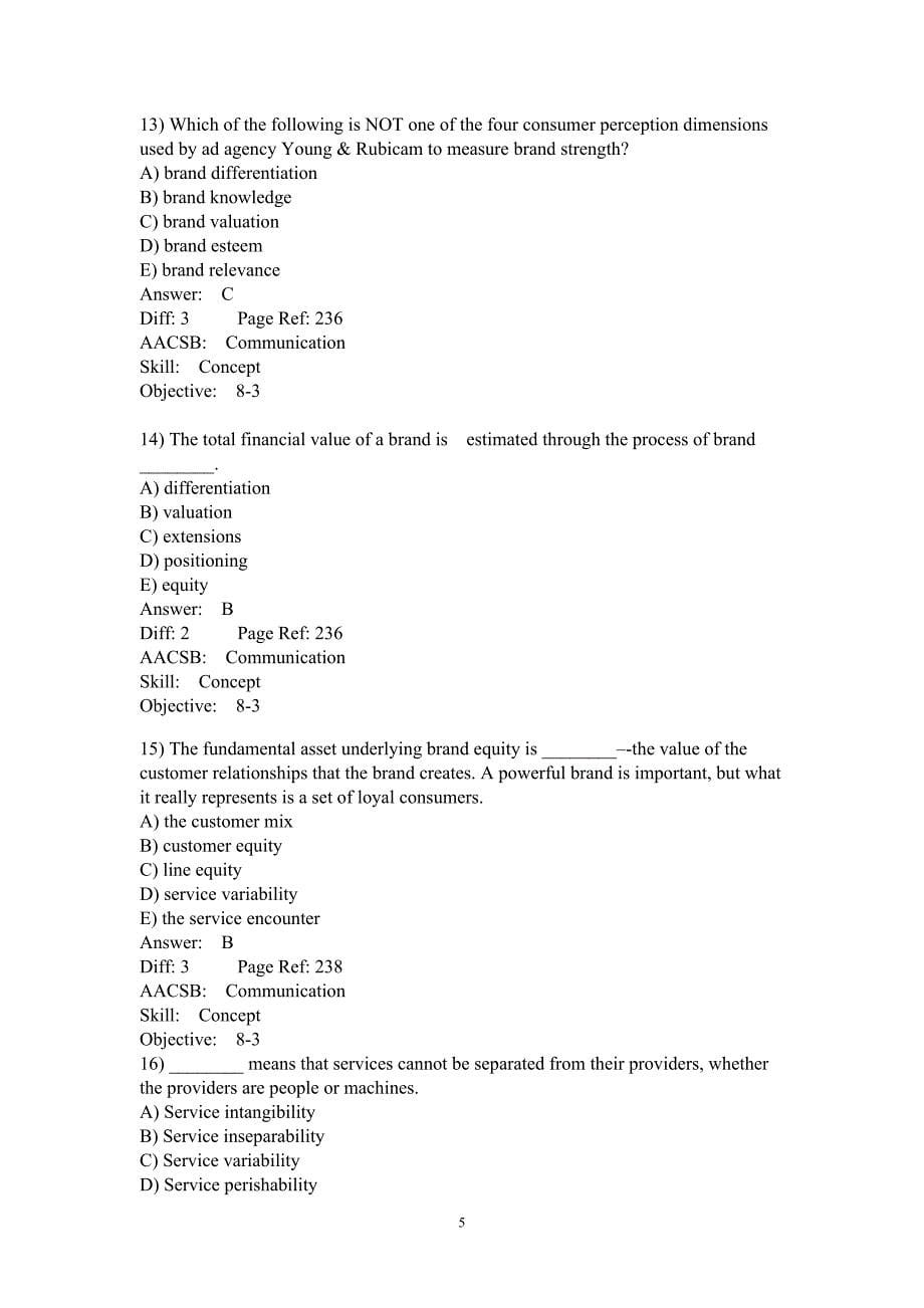 市场营销学题库marketing题库2_第5页