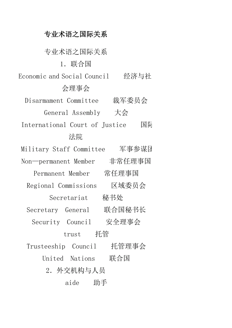 专业术语之国际关系_第1页