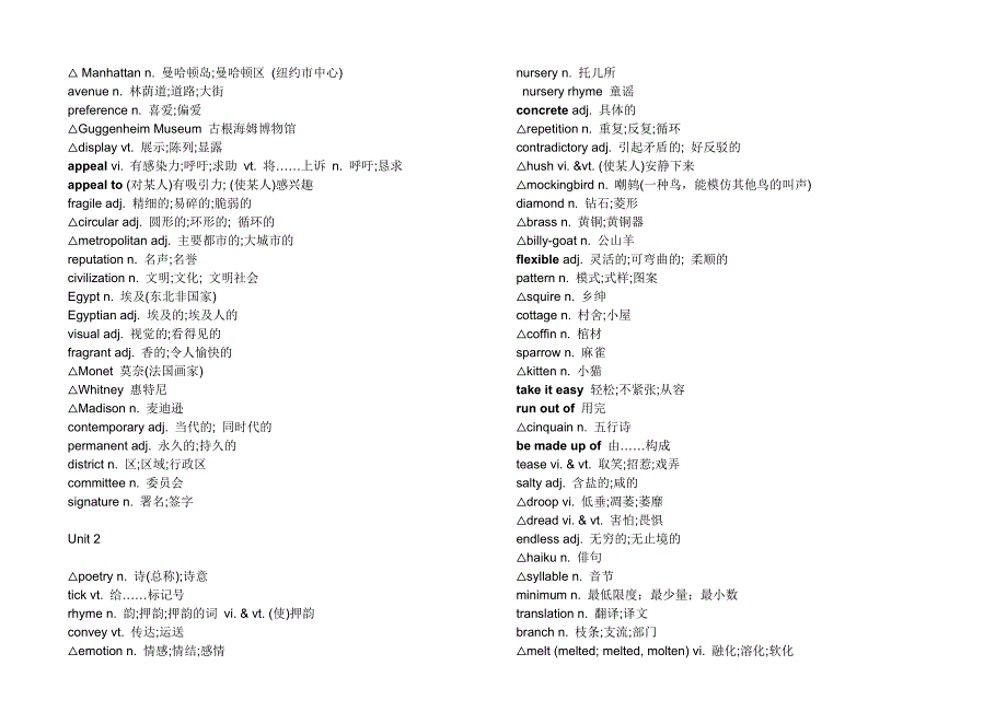 新课标英语选修6-选修8单词_第2页