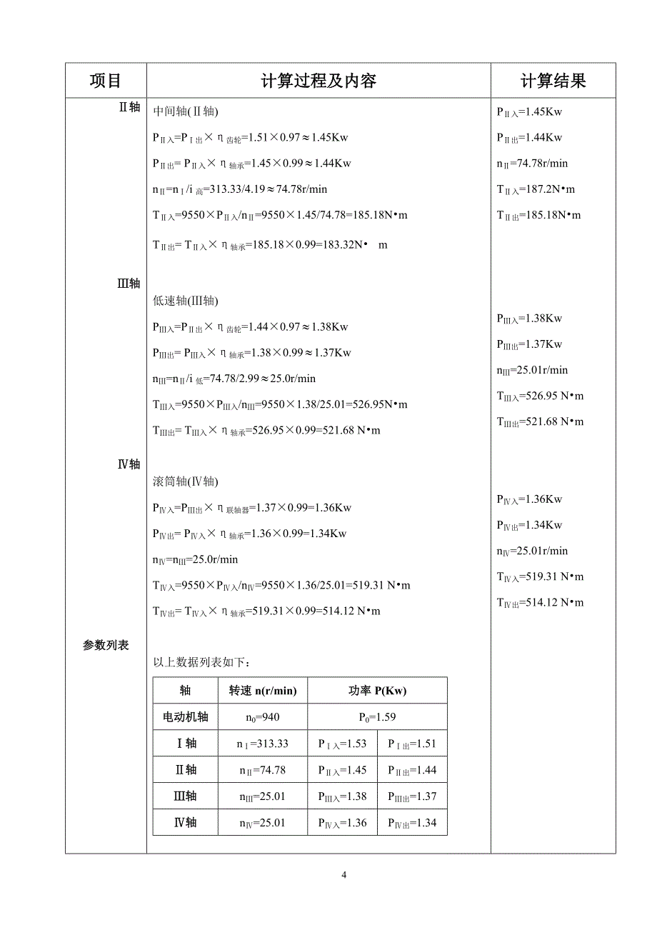 二级斜齿轮减速器的课程设计说明书_第4页