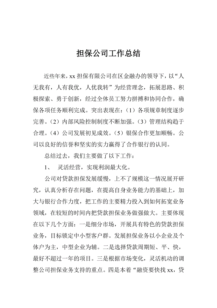 担保公司工作总结_第1页