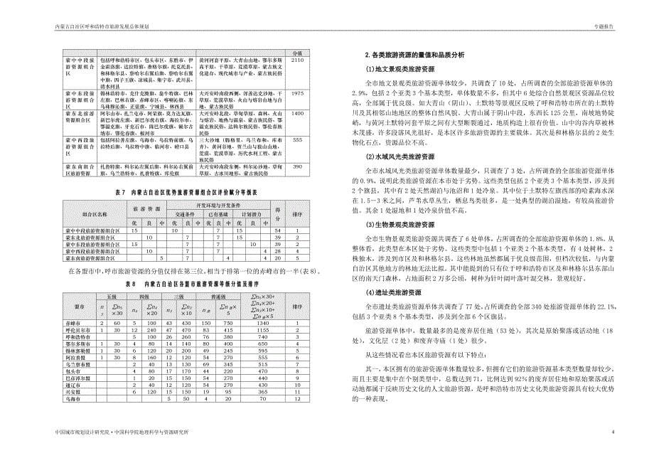 呼和浩特市旅游总体规划专题报告_第5页