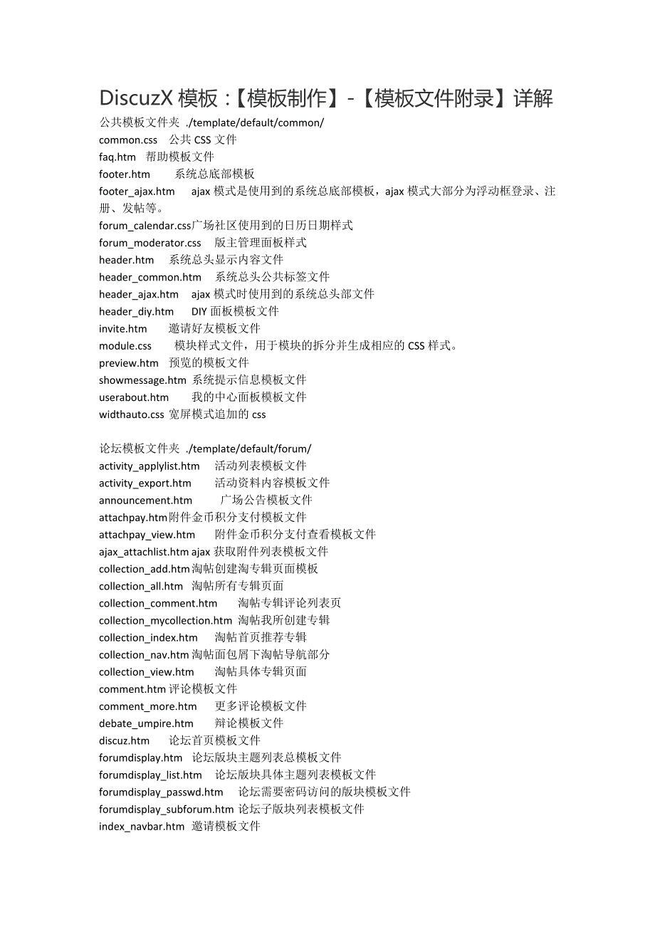 discuzx模版代码 对照表_第1页